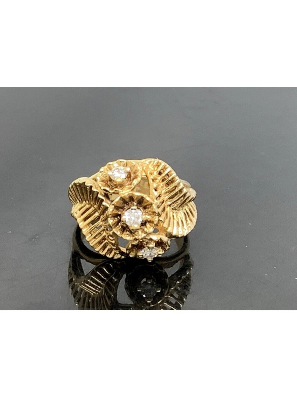 Cocktail Diamond Ring 0.15ctw 14k Yellow Gold Estate Jewelry Women's Size 6